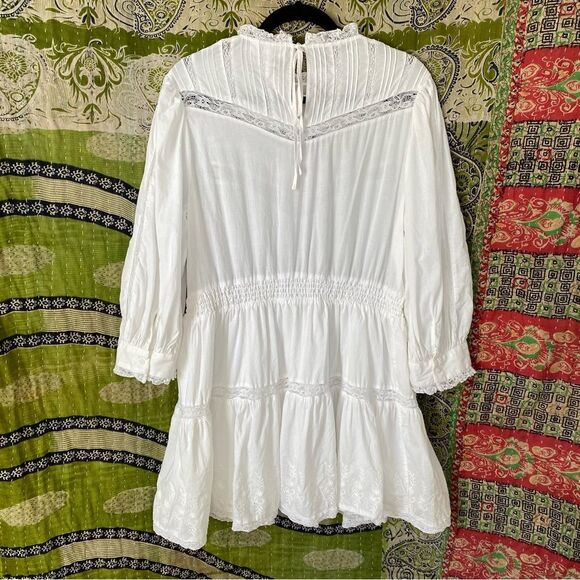 LoveShackFancy x Target White Talulah Pintuck Yoke Lace Dress Size Large - Picture 10 of 16